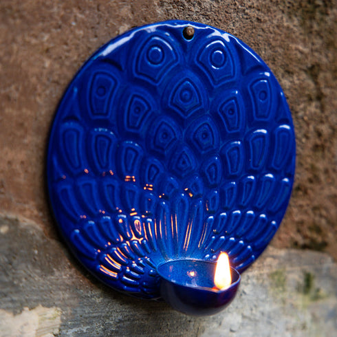 PHOOL MORPANKH WALL HANGING DIYA HOLDER